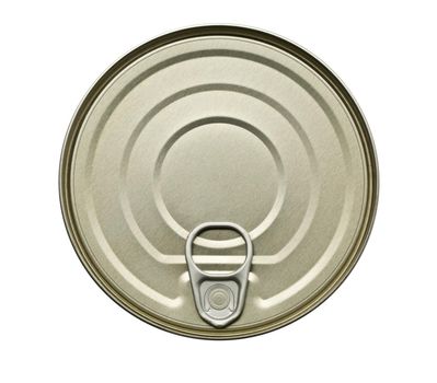 Food Tin Can Lid Isolated on White Background
