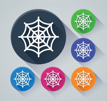 cobweb circle icons with shadow