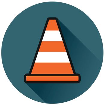 traffic cone circle icon concept