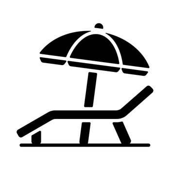Lounger Beach Sunbed Chair flat vector glyph icon
