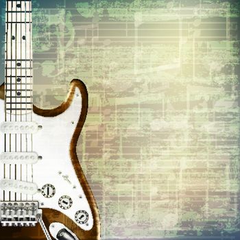 abstract grunge music background with electric guitar