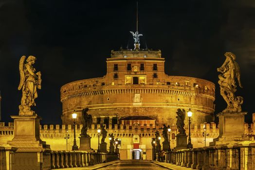Ponte and castel Sant'Angelo, Rome, Italy
