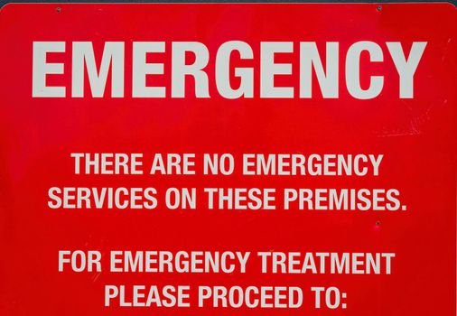 No Emergency Services Sign