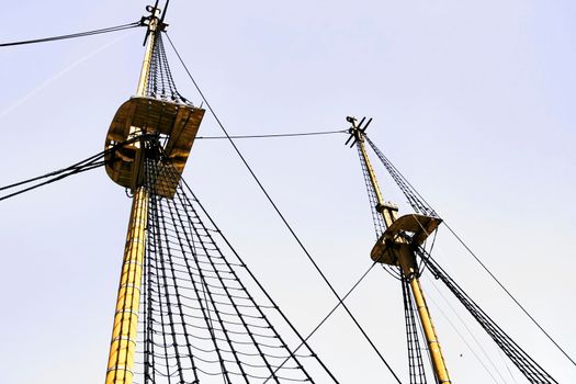 Antique frigate of the portuguese navy in Cacilhas port