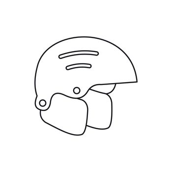 Snowboard helmets icon, outline style