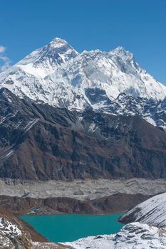 Everest summit Lhotse and Gokyo from Renjo pass