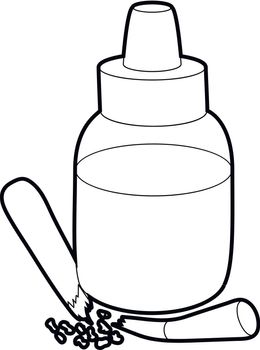 Refill bottle and cigarette icon, outline style
