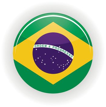 Brazil icon circle isolated on white background. Brazilia icon vector illustration