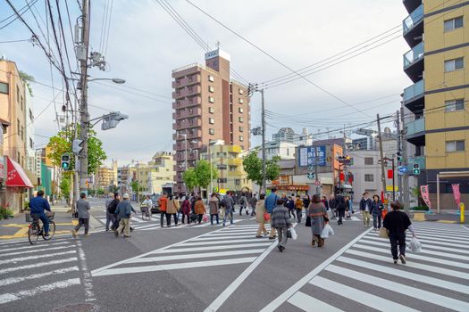 Crosswalk on the street in Osaka