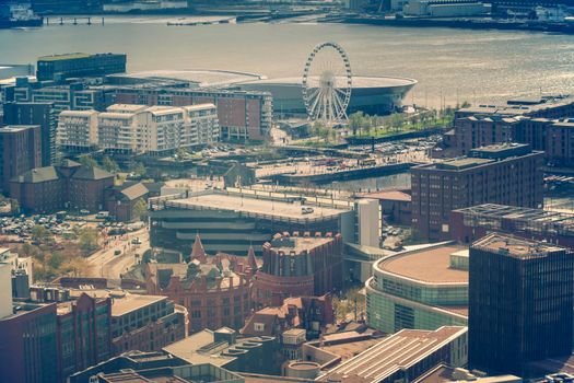 Aerial panorama of Liverpool
