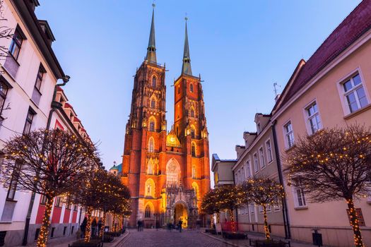 Wroclaw Cathedral at evening