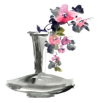 Blossom tree branch in vase