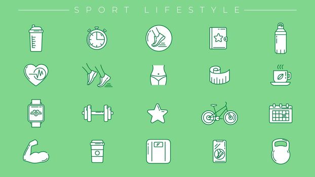 Sport Lifestyle concept line style vector icons set