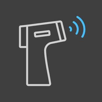 Contactless Infrared Thermometer vector icon on dark background