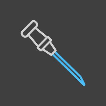 Catheter vector icon on dark background. Medical sign