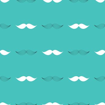 Mustache Seamless Pattern, Father s Day Background Vector Illustration