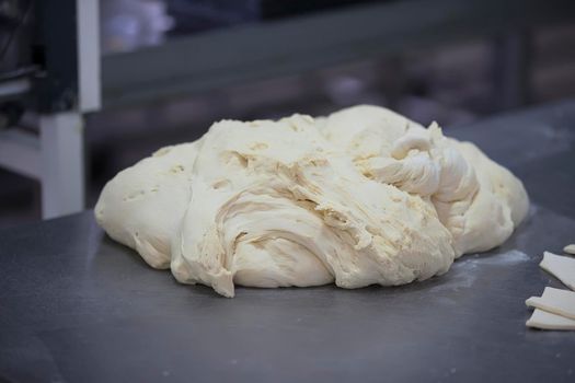 Yeast dough in an industrial kitchen