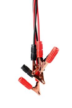 jumper cable over white background