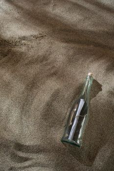 Message in a bottle at the beach