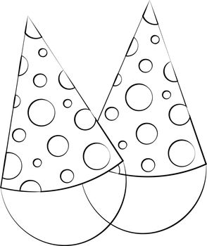 Single element Holiday Cap. Draw illustration in black and white