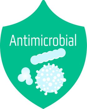 Antimicrobial shield vector icon virus protection concept