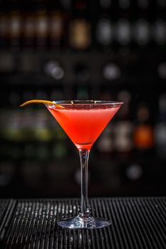 Glass of cosmopolitan cocktail 