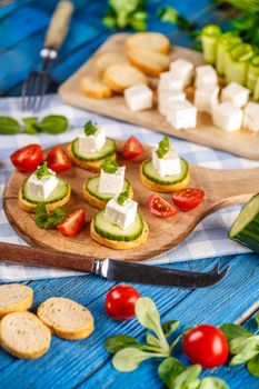 Finger foods with feta cheese