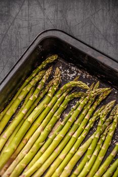 Uncooked asparagus spears