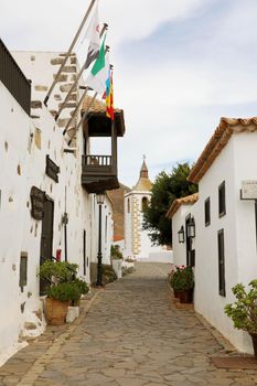 BETANCURIA, SPAIN - DECEMBER 15, 2019: beautiful city street of Betancuria old colonial town of Fuerteventura, Spain