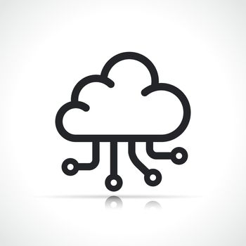hosting cloud line icon isolated