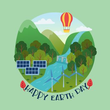 Happy Earth day and World environment day renewable Energy