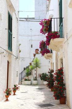 Glimpse of an Italian town in Apulia region, southern Europe