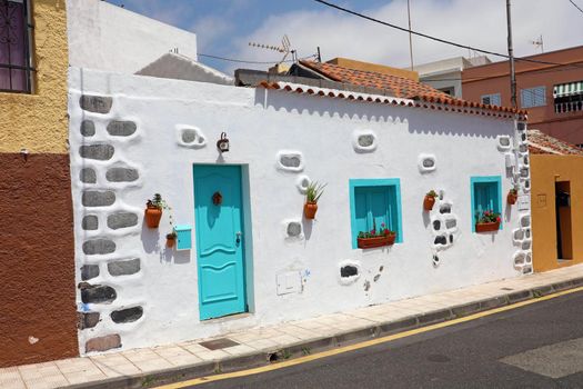 Candelaria cozy street in summer, Tenerife, Canary Islands