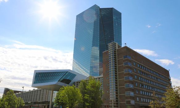 FRANKFURT, GERMANY - JUNE 1, 2019: Seat of the European Central Bank in Frankfurt, Germany