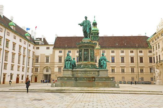 VIENNA, AUSTRIA - JANUARY 8, 2019: Monument Of Emperor Franz at the Hofburg Palace in Vienna, Austria