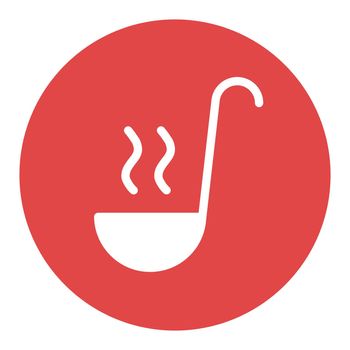 Soup ladle vector white glyph icon. Kitchen appliance