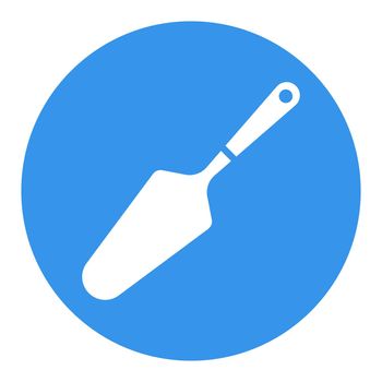 Cake and pie server utensil vector white glyph icon
