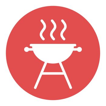 Grill BBQ cookout vector white glyph icon