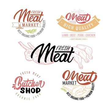 Logos of meat products, butcher shops