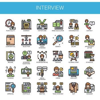 Interview , Thin Line and Pixel Perfect Icons