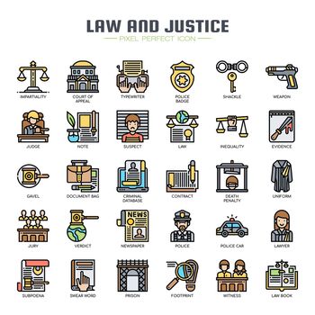 Law and Justice , Thin Line and Pixel Perfect Icons
