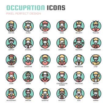 Occupation , Thin Line and Pixel Perfect Icons