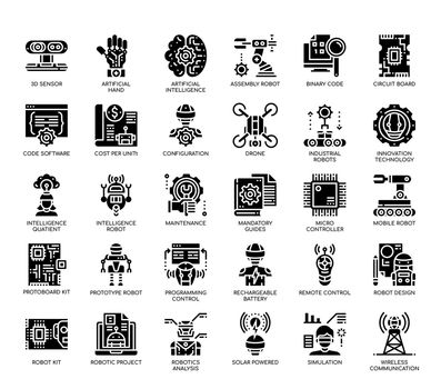 Robotic Engineering , Glyph Icons