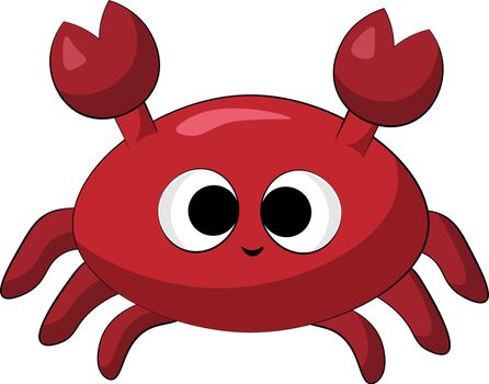 Cute cartoon Crab. Draw illustration in color