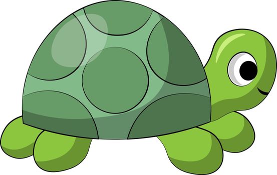 Cute cartoon Turtle. Draw illustration in color