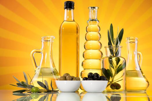 Healthy oil from rapeseed oil. Cooking oils in bottle