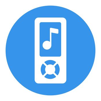 Mp3 player vector flat white glyph icon