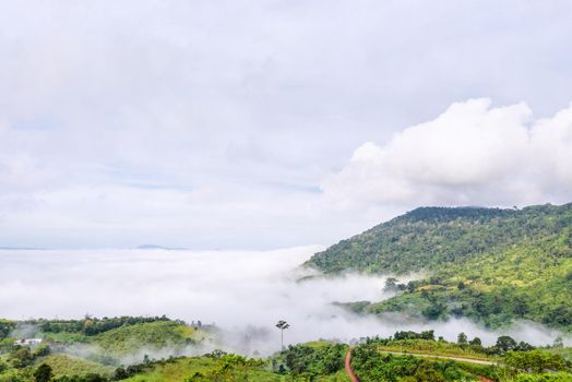 Fog in the valley at Khao Kho