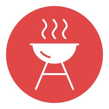 Grill BBQ cookout vector flat isolated white glyph icon