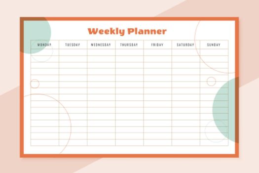week organizer planner template design